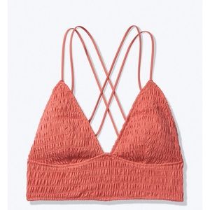 PINK VS SMOCKED TRIANGLE BRALETTE